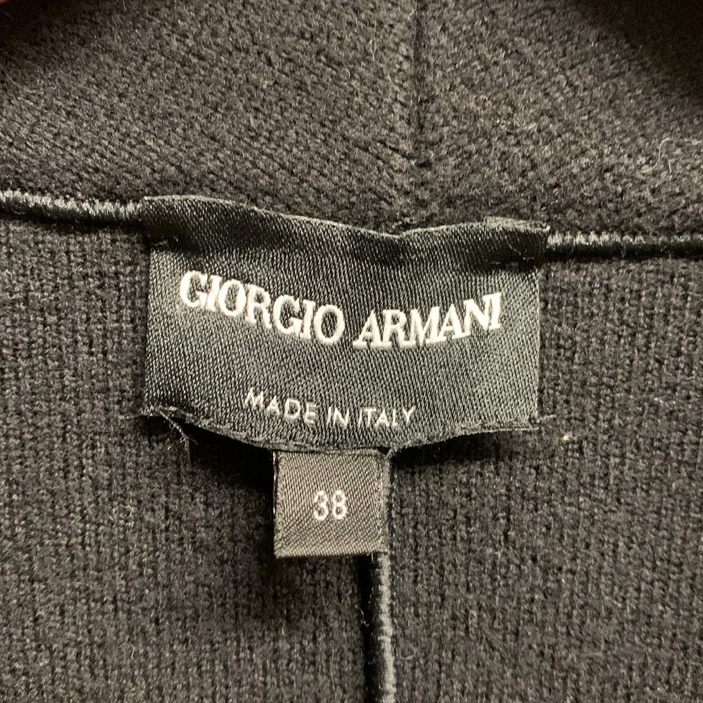 Giorgio Armani Borgo 21 Layered Shawl Collar Jacket Womens 2 Black Luxury Wool - Picture 6 of 12